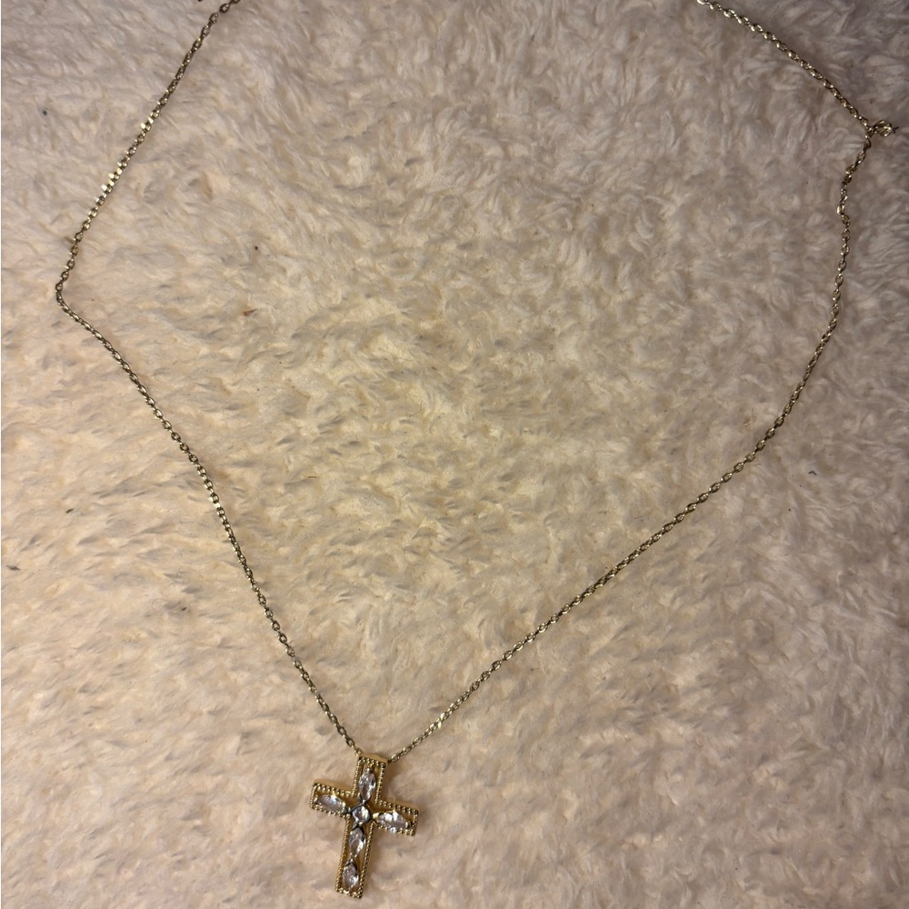 Gold Cross Pendant Necklace